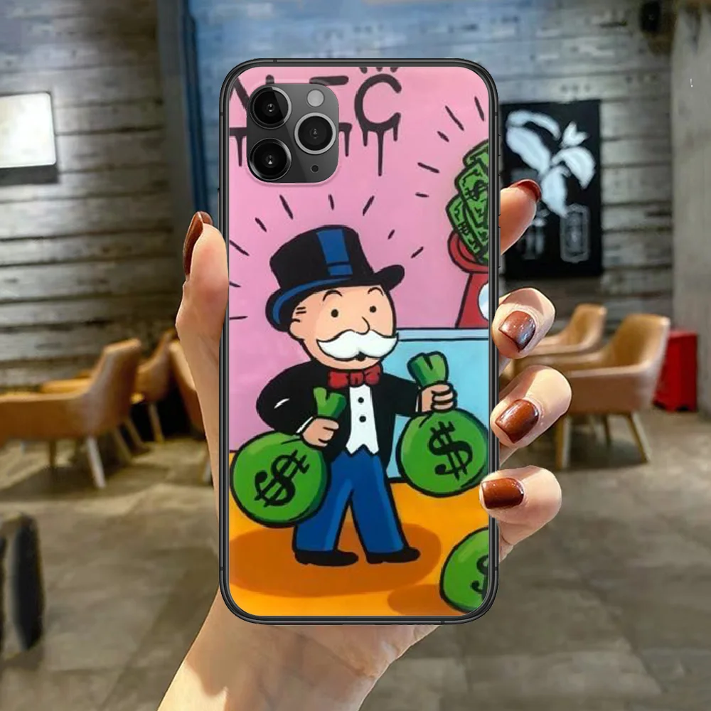 

Alec Monopoly Phone Case Cover For Iphone 5 5S 6 6S PLUS 7 8 11 12 Mini X XR XS PRO SE 2020 MAX black Cell Silicone Cover Pretty