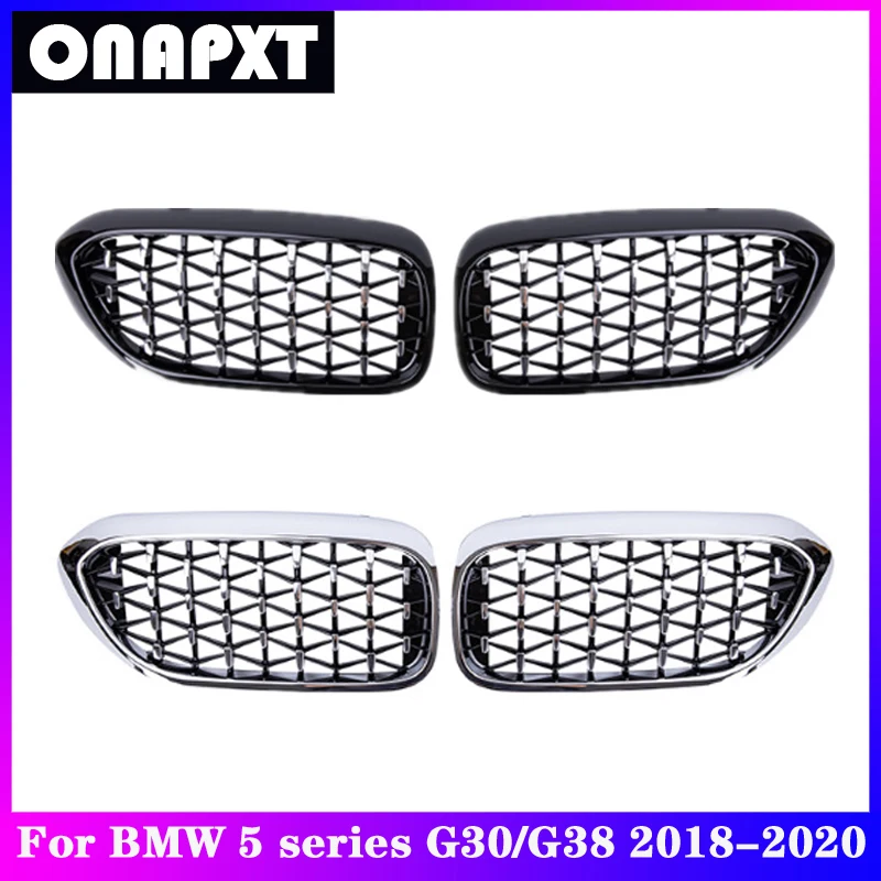

Auto Car For BMW 5 series G30/G38 Front Grille Bumper Center Grill Chrome Diamond Racing Grills Mesh Meteor Style 2018-2020