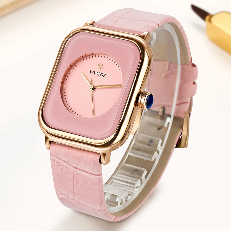 Часы WWOOR женские кварцевые в минималистском стиле Брендовые повседневные