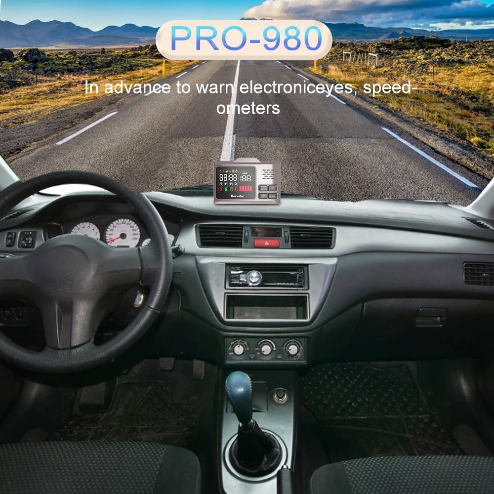 Автомобильный антирадар Karadar Pro980 с Gps и надписью полицейский Радар для России |