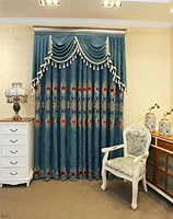 nordic style curtains for living dining room bedroom chenille hollow out embroidery curtain tulle finished product customization