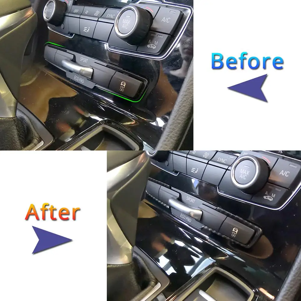 2 шт. карбоновое волокно и серебро ABS Хром Режим Кнопка рамка Накладка для BMW серии