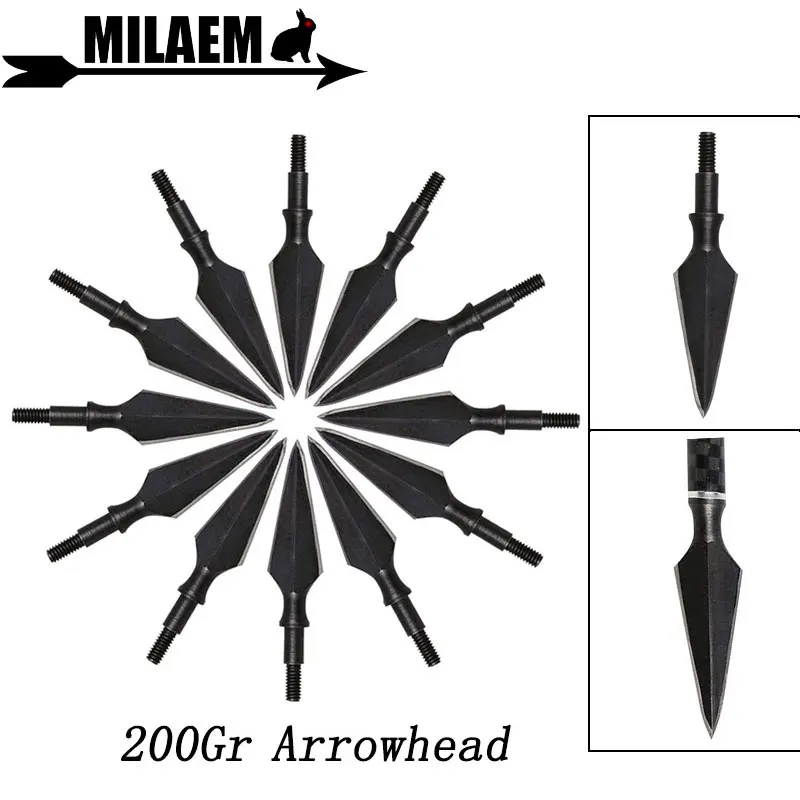 

3/6/12pcs 200Gr Archery Broadheads Traditional Hunting Arrow Tips Target Point Arrowhead Shooting Arrow Shaft Accessories
