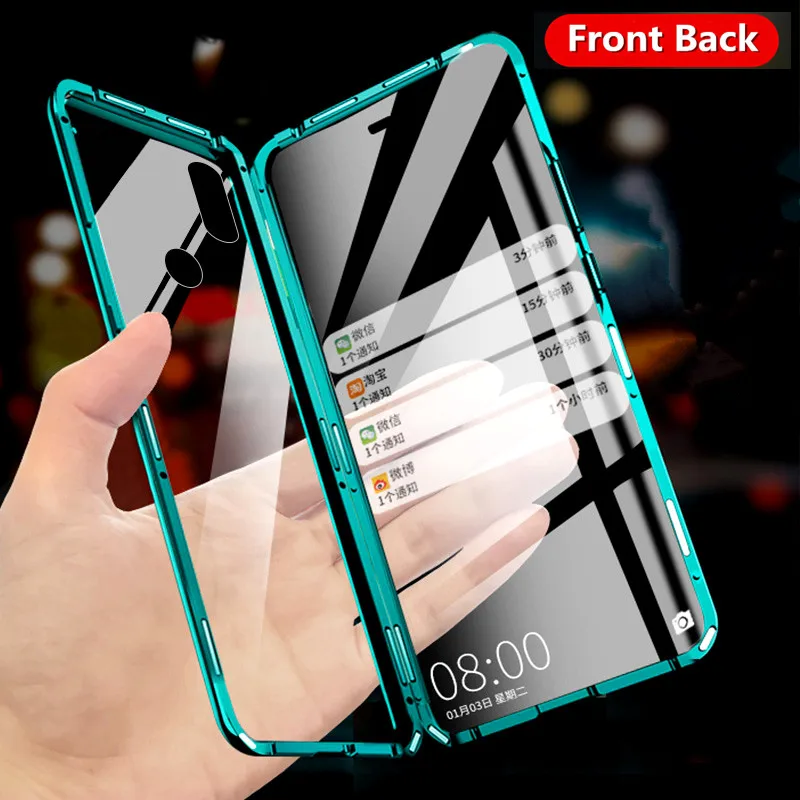 Роскошный металлический магнитный спереди на заднем сиденье чехлы с закаленным