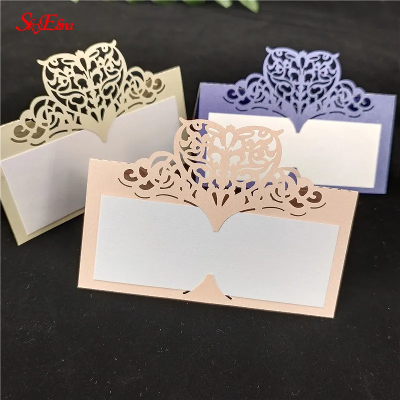 50 шт. настольные карты лазерная резка бумажные сидений для свадебной вечеринки