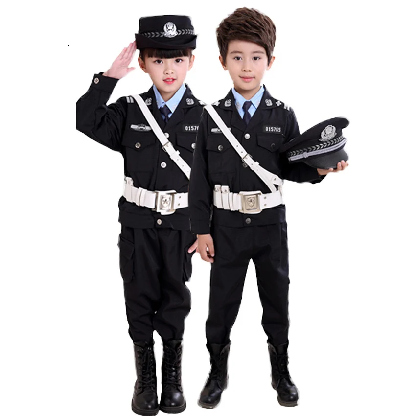 Косплей костюмы дорожного полицейского копа для мальчиков карнавальные