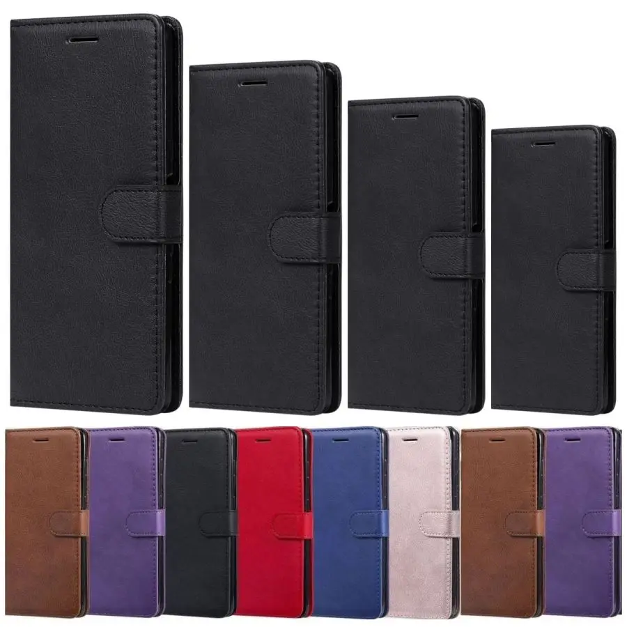 Однотонный Чехол книжка из искусственной кожи для Huawei P Smart Z Y5 2018 Y6 Pro 2017 Y7 Prime Y9 2019 II