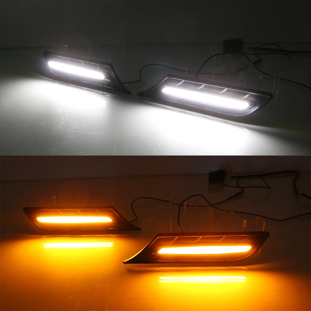 1 пара автомобиля Fender светильник Светодиодный дневной с сигнальные лампы 12V DRL