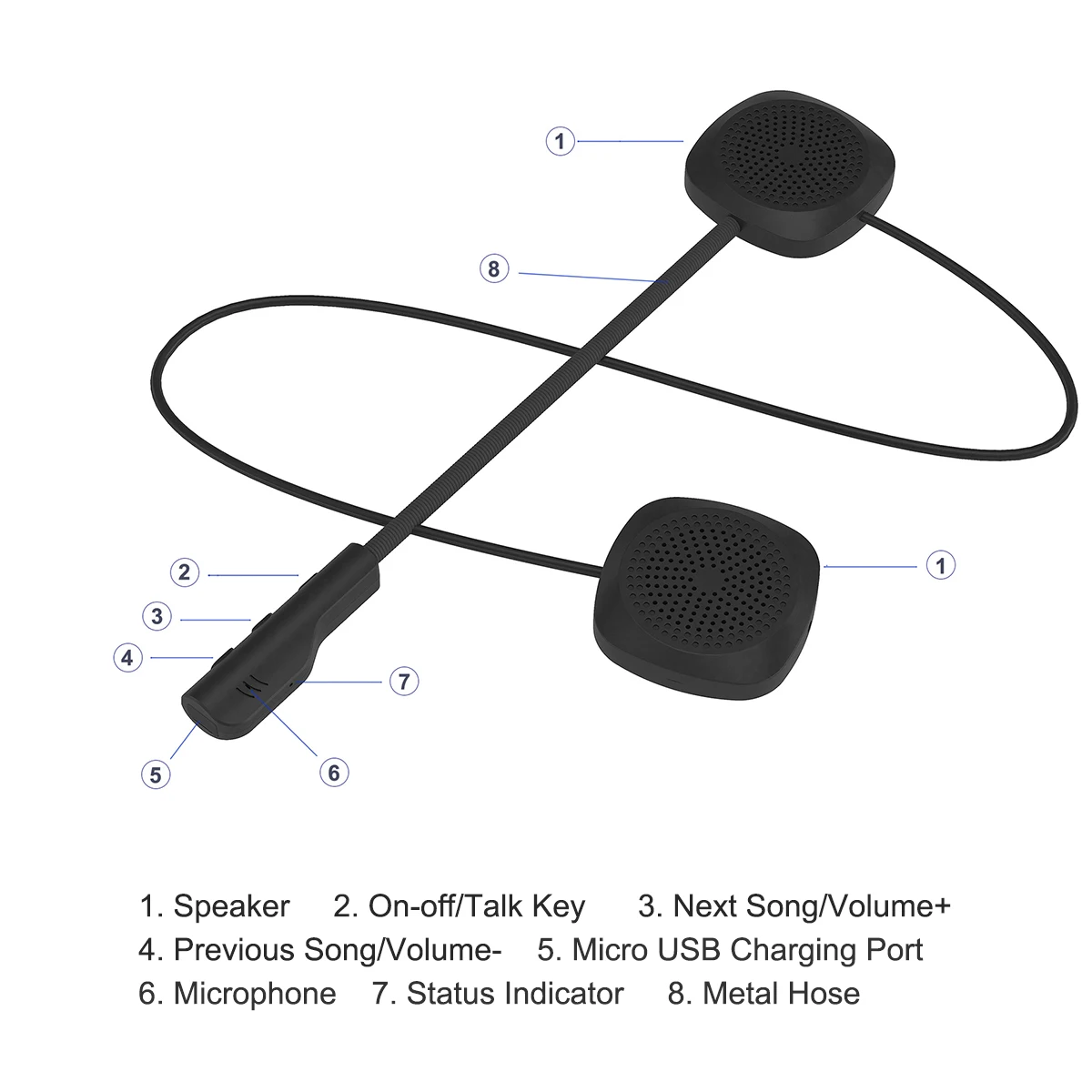 

Universal Bluetooth 5.0 Generation Motorcycle Helmet Headset Wireless Bluetooth 5.0 Scooter Speaker Handsfree Call Music Play
