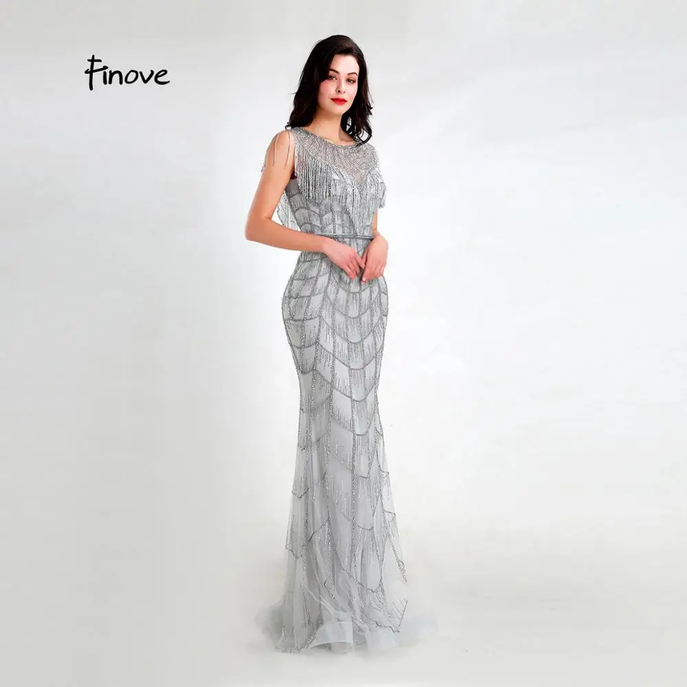 Вечерние платья Finove Новое поступление 2020 года роскошные серые Официальные