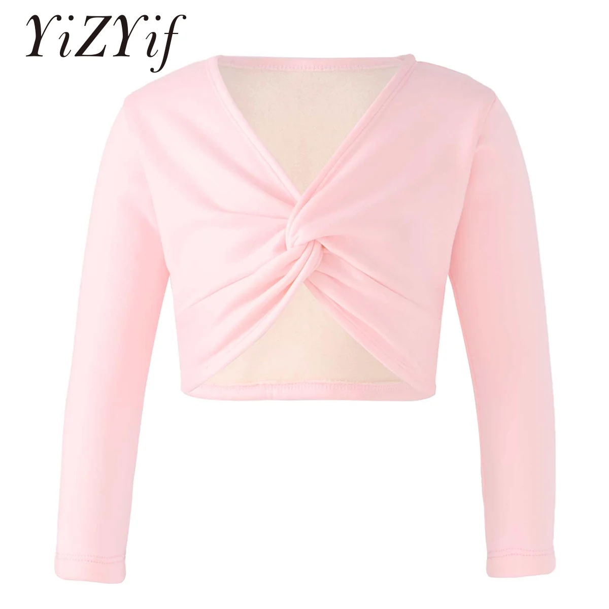 

Autumn Winter Wrap Ballet Fleece Cardigans for Girls Kids Soft Thick Gymnastic Dance Leotards Knot Ruched Warm Ballet Coats