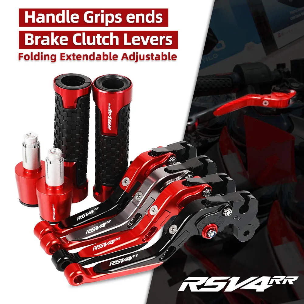 

RSV4 RR Motorcycle Aluminum Brake Clutch Levers Handlebar Hand Grips ends For APRILIA RSV4RR 2009 2010 2011 2012 2013 2014-2019