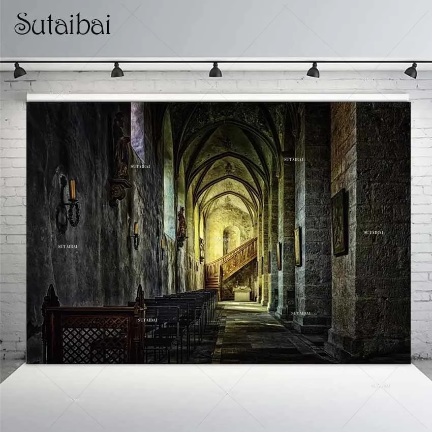 

Medieval Castle Backdrop Vintage Palace Ancient Building Corridor Adults Kids Birthday party Portrait Photography Background