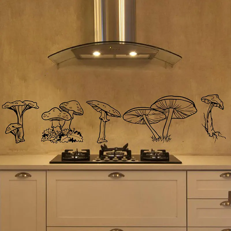 Настенная виниловая наклейка с изображением леса гриба кухни домашний декор для