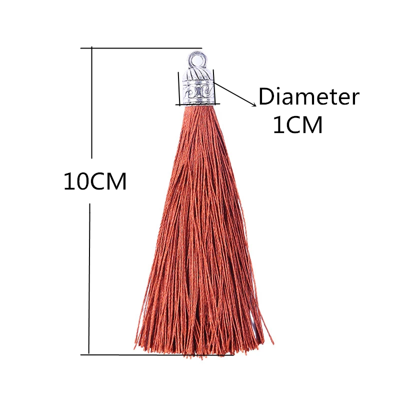 

5-20Pcs 10CM Metal Silver Cap Tassel Fringe DIY Pendant Jewelry Curtain Garments Decorative Accessories Bag Pendant Craft Tassel