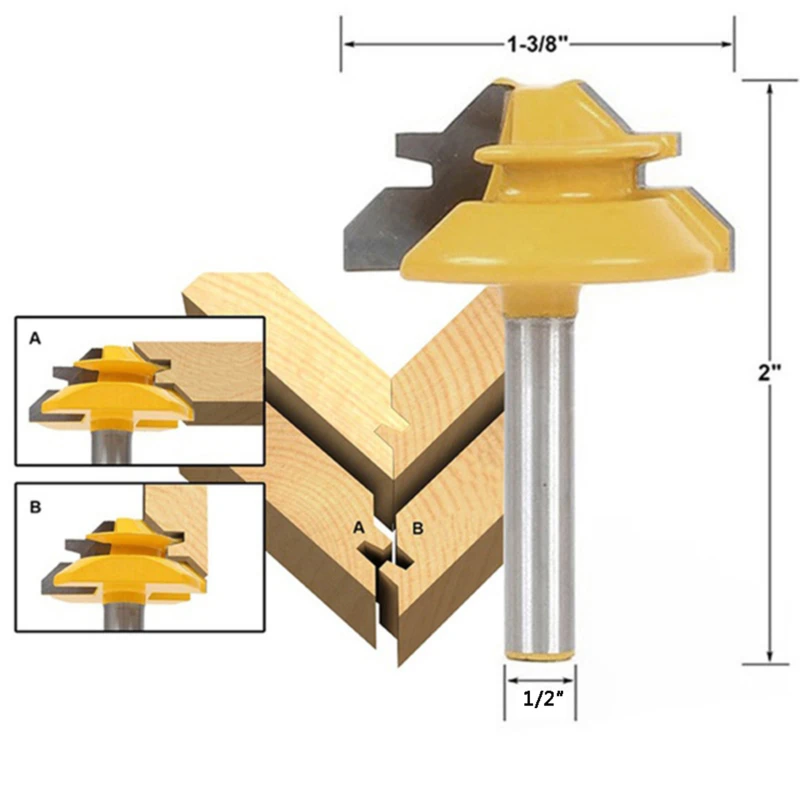 

T-type Tenon Knife Cutter Bit Tongue & Groove Router Bit Set T-shape Wood Milling 2020 Hot Sale