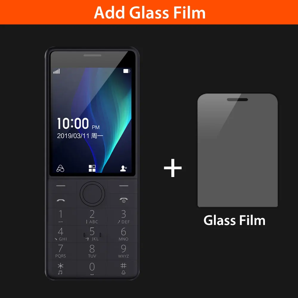 Add Glass Film Xiaomi Qin 1S+ VoLTE 4G сеть Wifi 4G+ 512MB 2,8 дюйма 1480mAH bluetooth 4,2 инфракрасный пульт дистанционного управления gps Две sim-карты английский - Цвет: Add Glass Film
