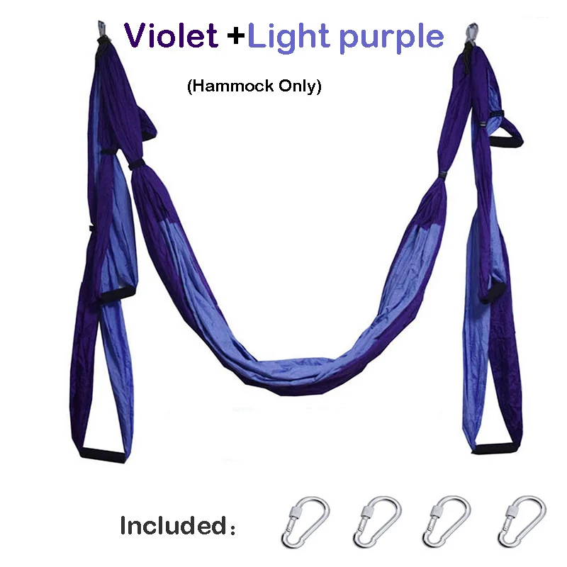 Violet purple ITSTYLE антигравитационный гамак для йоги, качающийся парашютный тканевый инверсия, терапия, Йога, тренажерный зал, подвесной высокопрочный гамак для декомпрессии - Цвет: Violet purple
