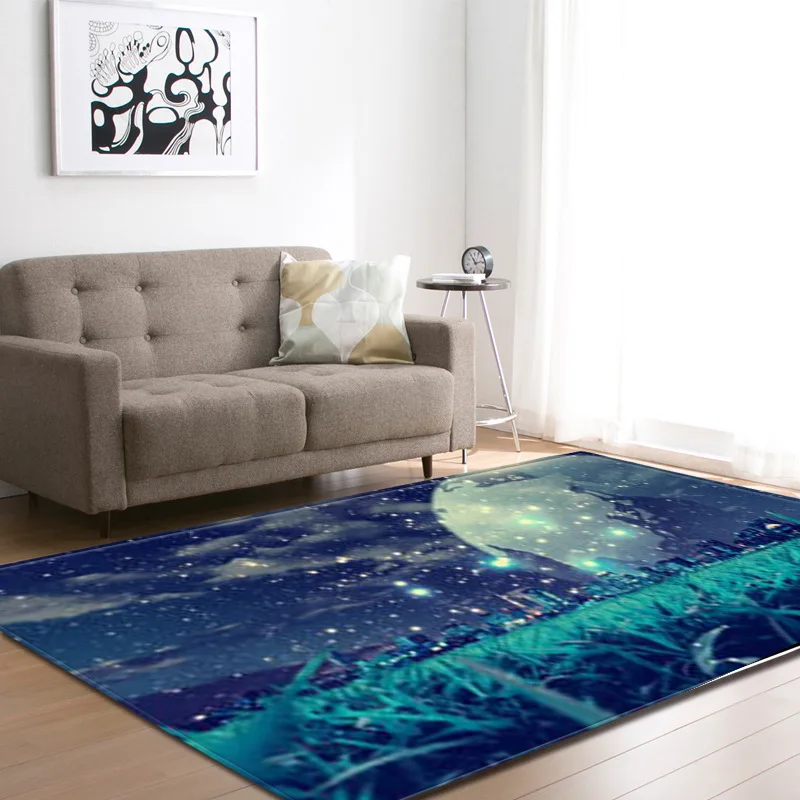 NICE 3D Galaxy Space Stars Carpets Living Room Decoration Bedroom play mat Area Rug Mat Soft Flannel Large Rug and Carpet