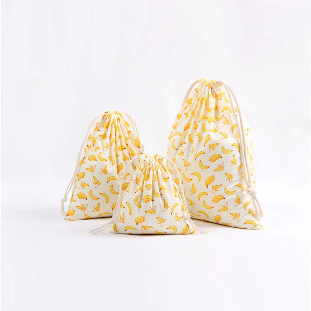 Сумка на шнурке для женщин и мужчин повседневная хлопково Льняная сумочка мешок