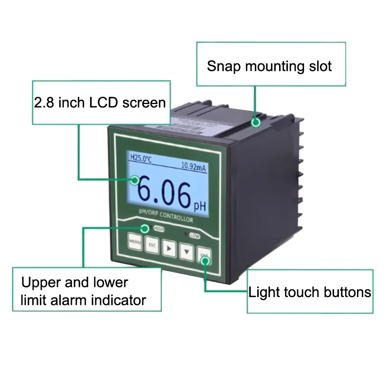 Онлайн промышленный pH метр Ph контроллер детектор проводимости Φ зонд ORP