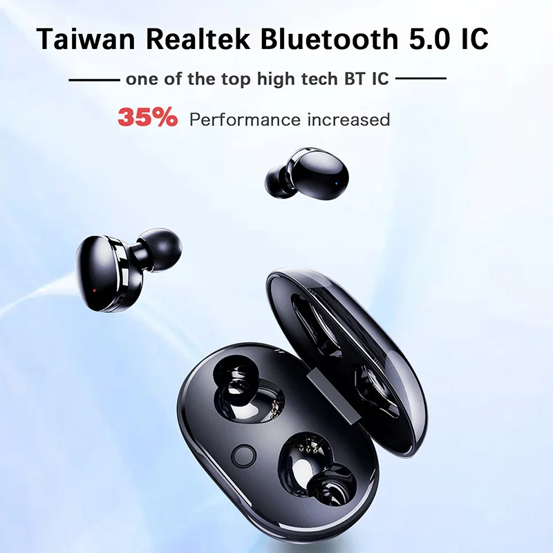 Беспроводные наушники Bluetooth TWS IPX7 водонепроницаемые маленькие легко носить с