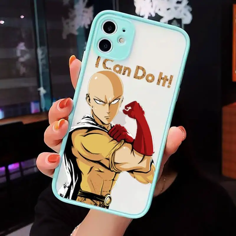 

Anime One Punch Man Phone Cases Matte For iPhone 12 Mini 11 Pro XR XS Max 7 8 Plus X Hard PC Back Cover