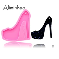 dy0150 shiny high heels silicone molds for diy truck key ring shoes epoxy resin mold craft custom keychain