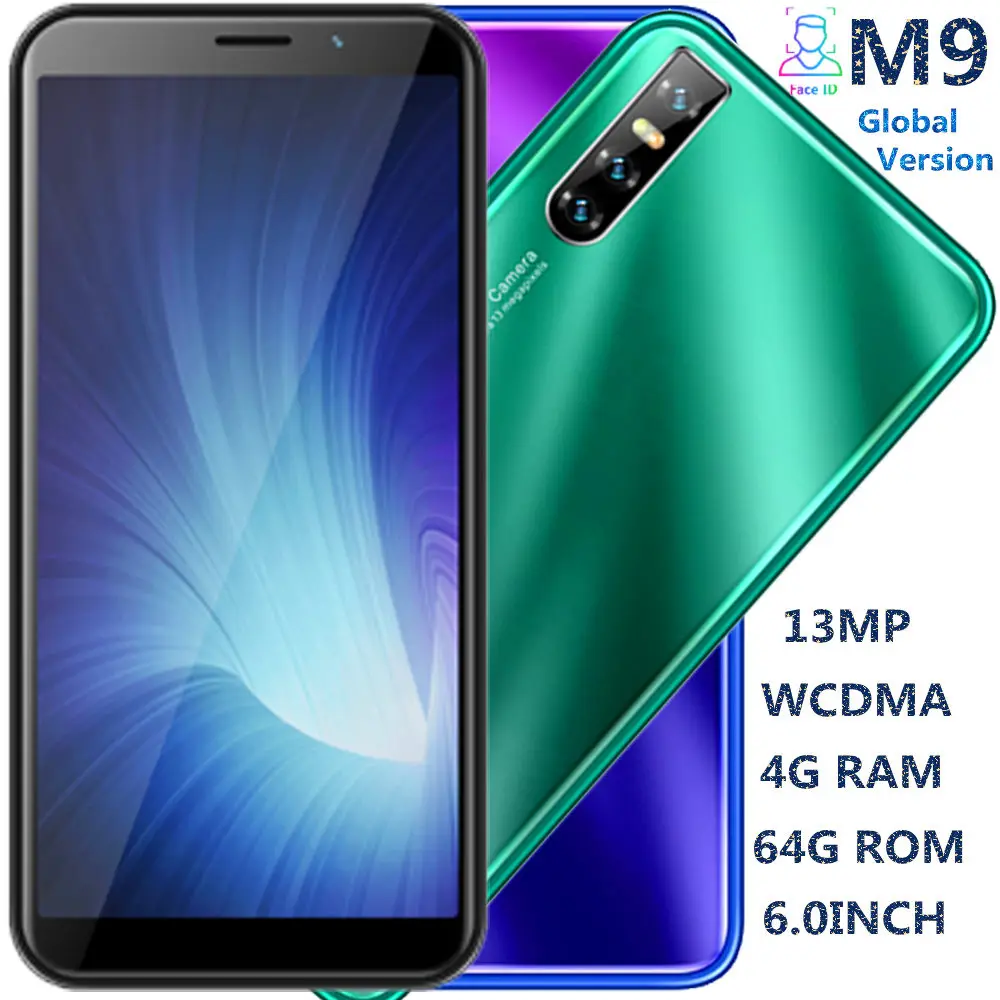 M9 смартфонов quad core 4G Оперативная память 64G Встроенная 13MP 6 0 &quotFHD celulares face ID