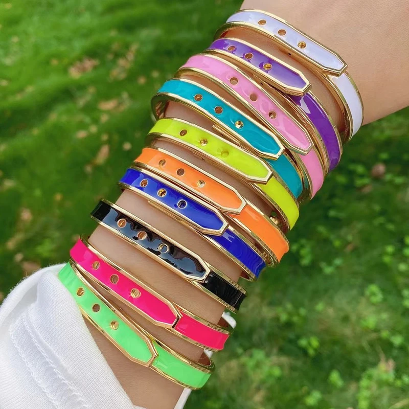 

5 Pcs Enamel bangle Mix color jewelry bangle Metal bangle jewelry fashion bangle women jewelry 51467
