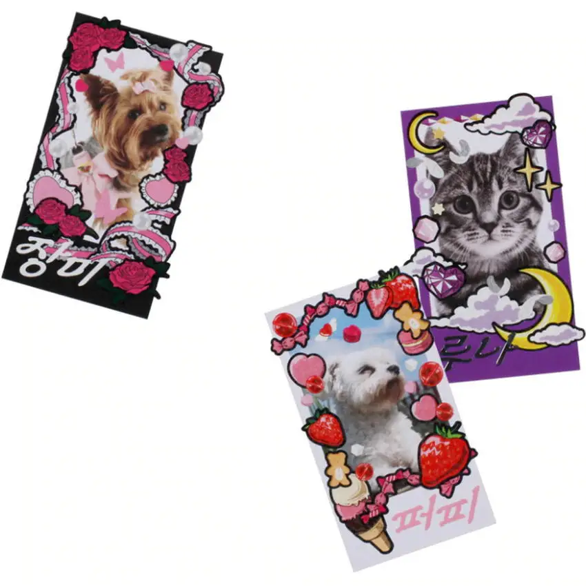 Pegatinas de lazo para regalo, calcoman&iacute;as decorativas de fresa, postre, Luna y rosa-4