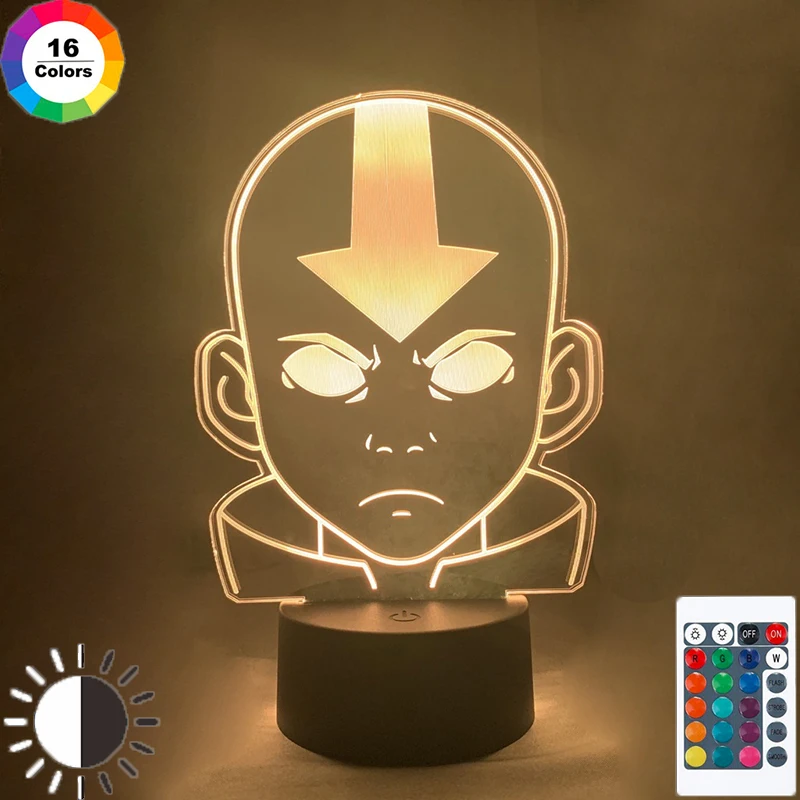 Акриловая 3D лампа Аватар Последний Воздушный Ночник светильник для детской