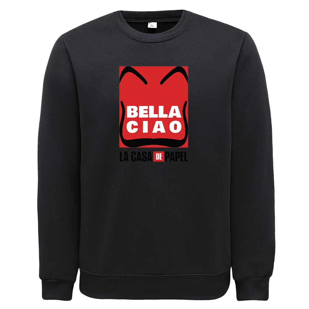 

Новинка, толстовка Bella Hello La Casa De Papel с принтом, флисовый спортивный костюм, толстая зимняя мужская Толстовка, мягкая мужская Толстовка большо...