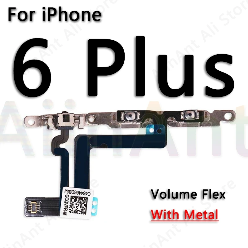 Гибкий кабель для отключения звука и громкости для iPhone 5S, 5c, SE, 5, 6, 6s, 7, 8 Plus, запасные части из металла - Цвет: Volume-6 Plus
