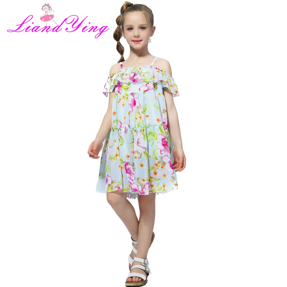 Bohemia Children Dress Girls Summer Floral Party Dresses Toddler Clothing Kids Banana Leaf For Baby | Детская одежда и обувь