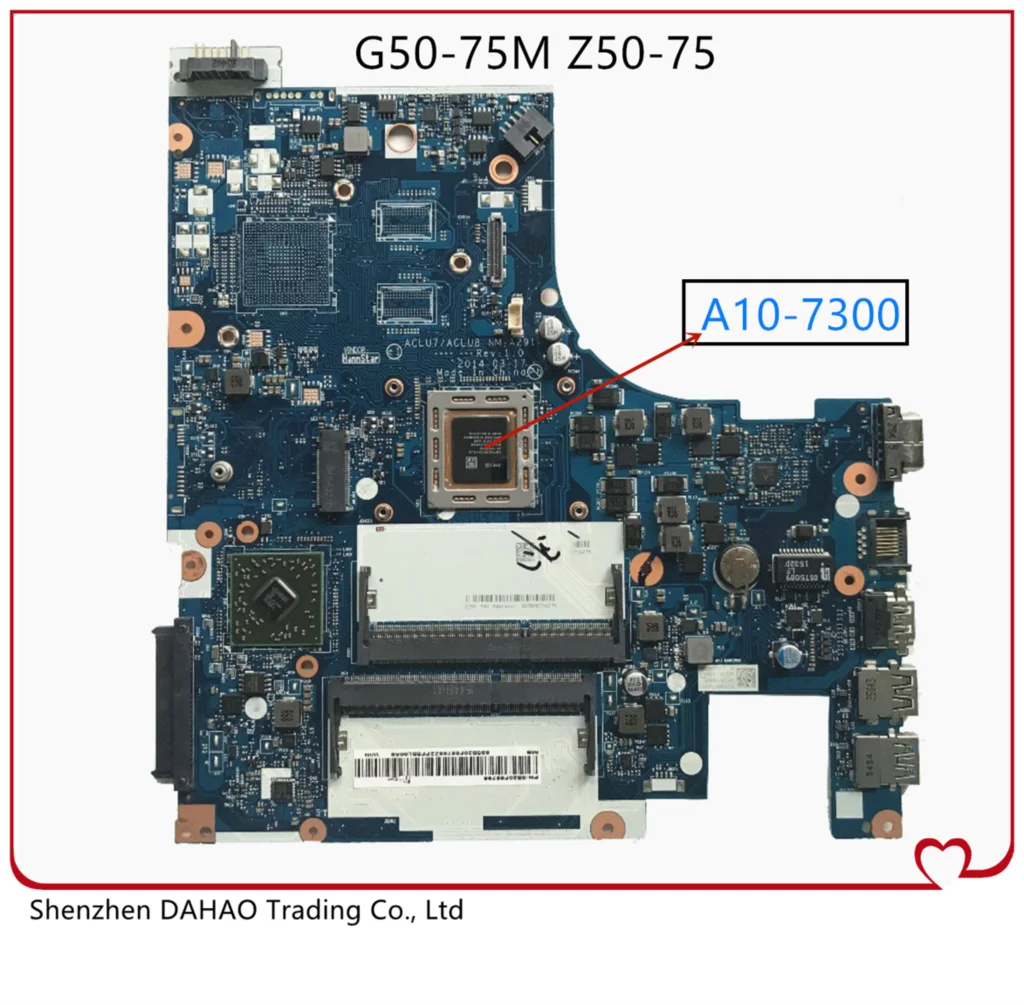 

ACLU7/ACLU8 NM-A291 Motherboard For Lenovo Z50-75 G50-75M G50-75 Laptop motherboard ( For AMD A10-7300 CPU ) mainboard tested