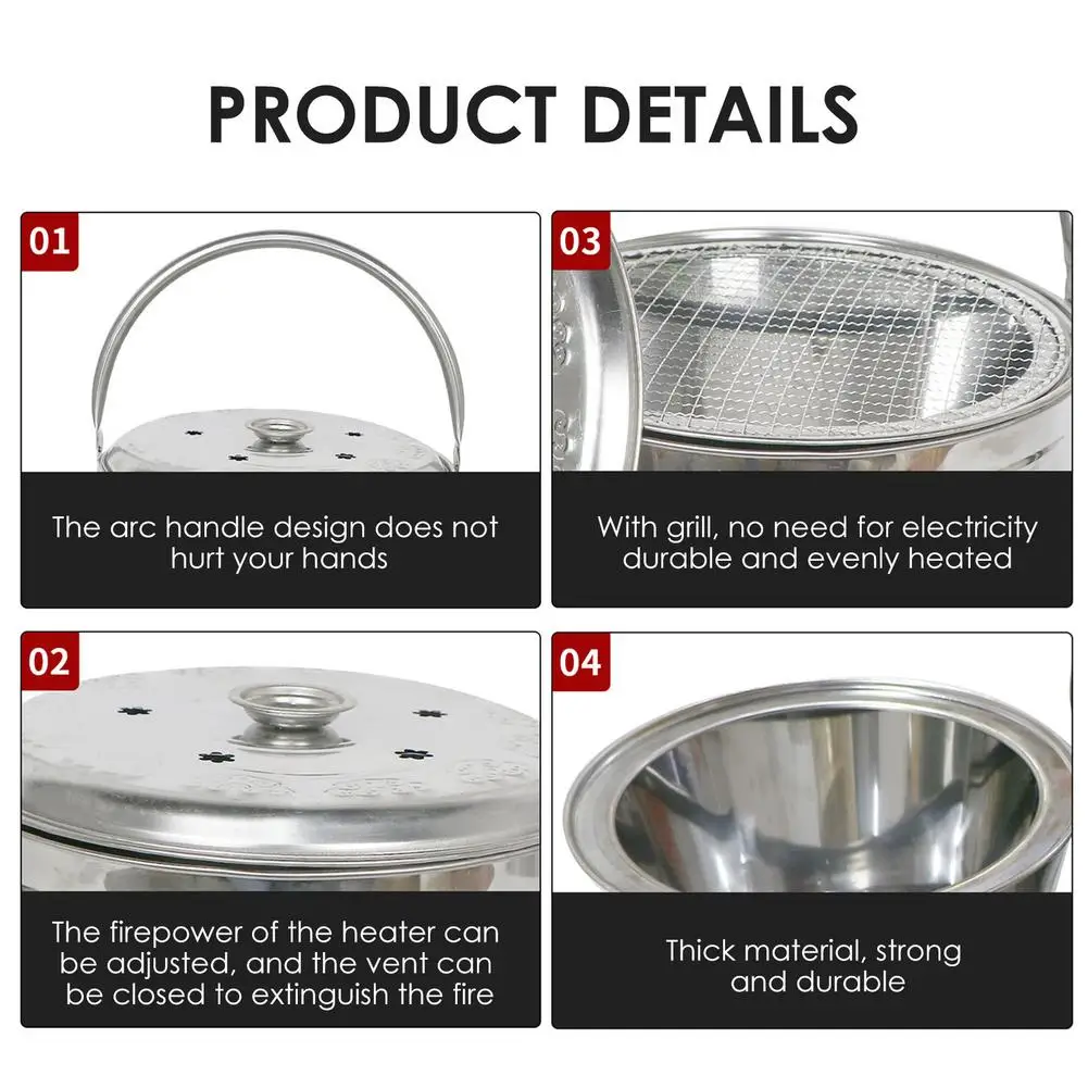 

Outdoor Heating Stove Durable stainless steel Portable Fire Pit Burner Furnace for camping hiking heating boiling water cooking