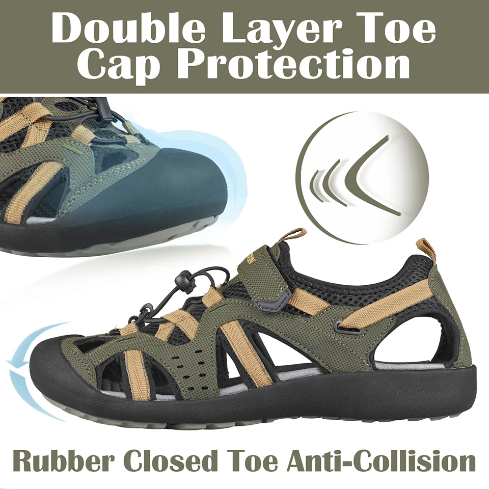 Сандалии мужские из искусственной кожи Нескользящие быстросохнущие для пляжа