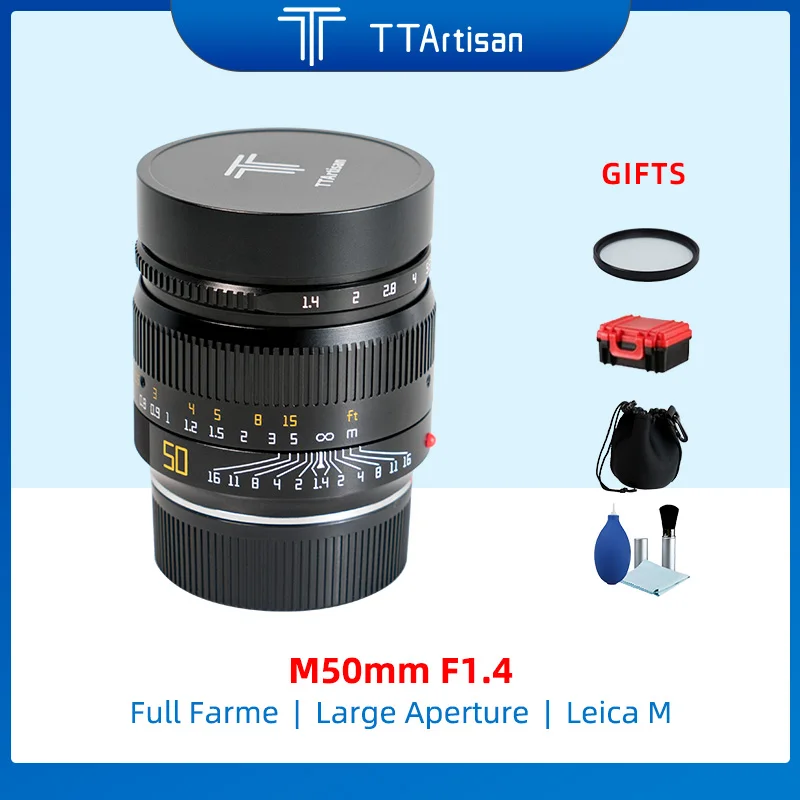 

TTArtisan 50mm F1.4 ASPH Full Fame Lens for Leica M-Mount Cameras Like Leica M-M M240 M3 M6 M7 M8 M9 M9p M10