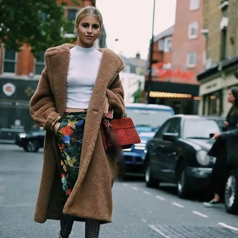 Свободное зимнее женское пальто из искусственного меха 2019 повседневное большого