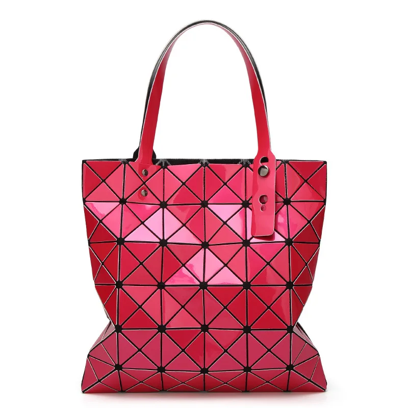 

HOT Women Geometry Tote Quilted Shoulder Crossbody Hologram Laser Plain Folding Handbags Geometric Large Capacity designer bag