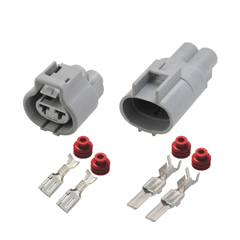 

1Sets Tyco 2 Pin Female Male electronic fan plug auto connector 4.8mm Series 176146-6 176143-6 For Toyota Buick Excelle RAV4