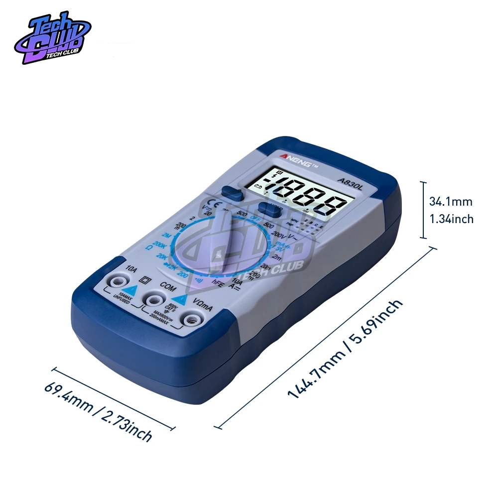 Цифровой мультиметр A830L измеритель переменного/постоянного тока напряжения и