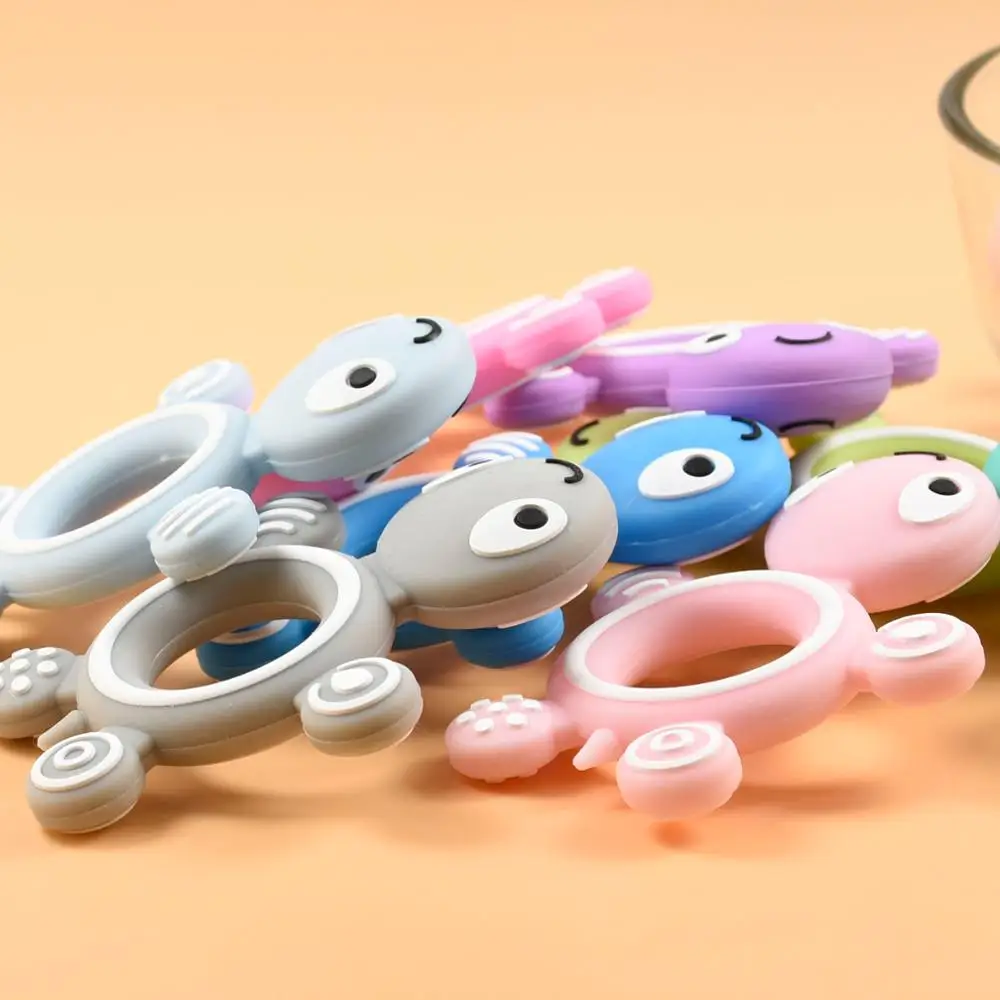 Mordedor de silicona para beb&eacute;, juguetes de dentici&oacute;n para beb&eacute;, forma de Animal masticables, productos para beb&eacute; sin BPA, 5/10 Uds.-2