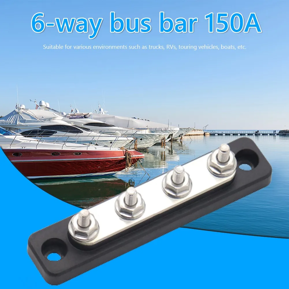 

100A DC Bus Bar 107*23*28mm 3/16” 4-Way Busbar 75 Grams AOA1135-A With Transparent Cover