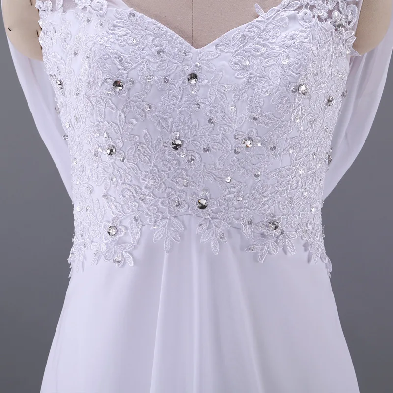 

Women's V neck sleeveless wedding dress plus size lace chiffon bridal dress princess wedding gown US2-US26W custom made