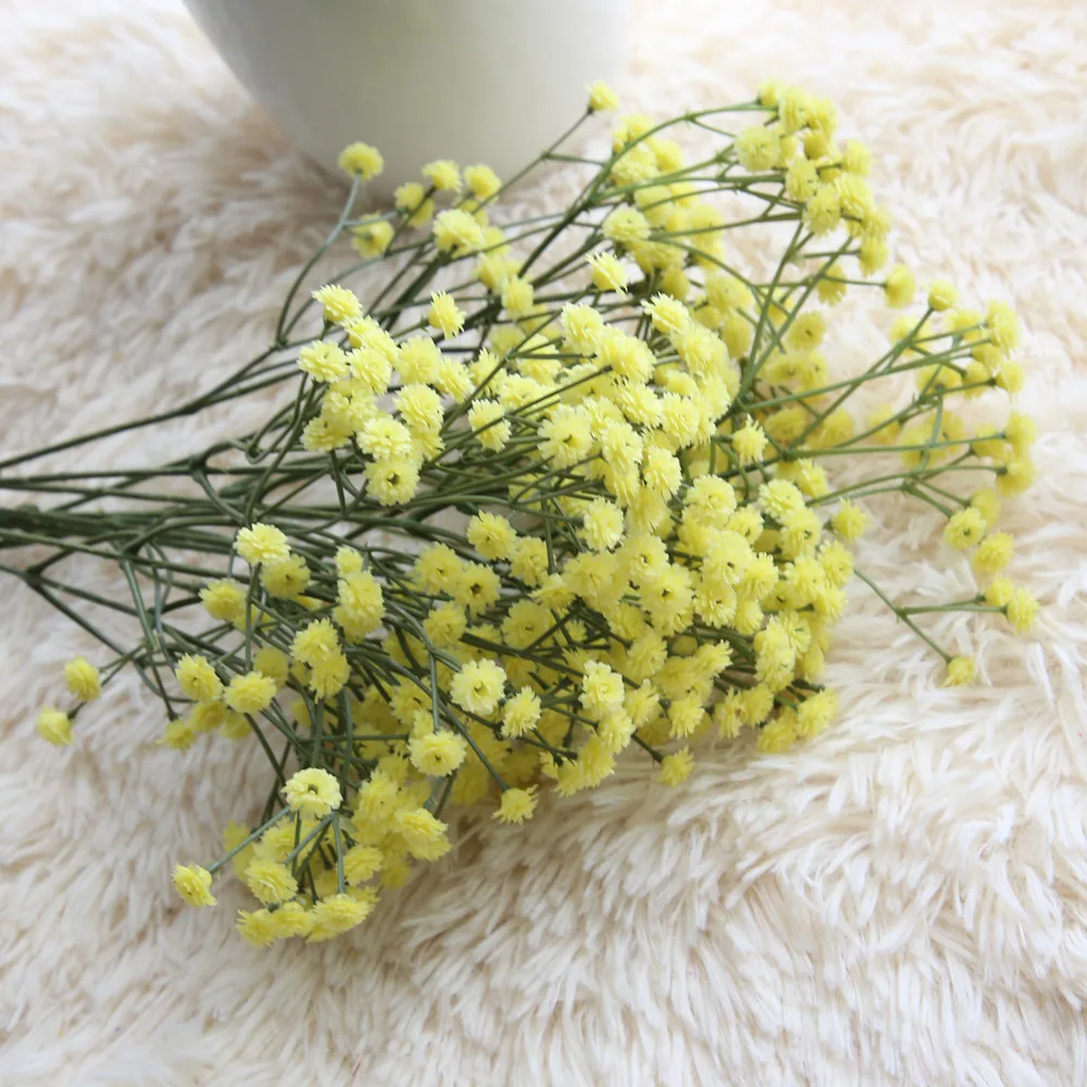 

Dried Flowers Decoration Artificial Silk Fake Flowers Baby's Breath Floral Wedding Bouquet Party Decor BU