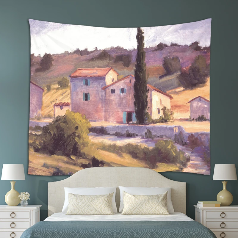 Закат гобелен картина маслом живописные настенные Висячие гобелены Индия коврик