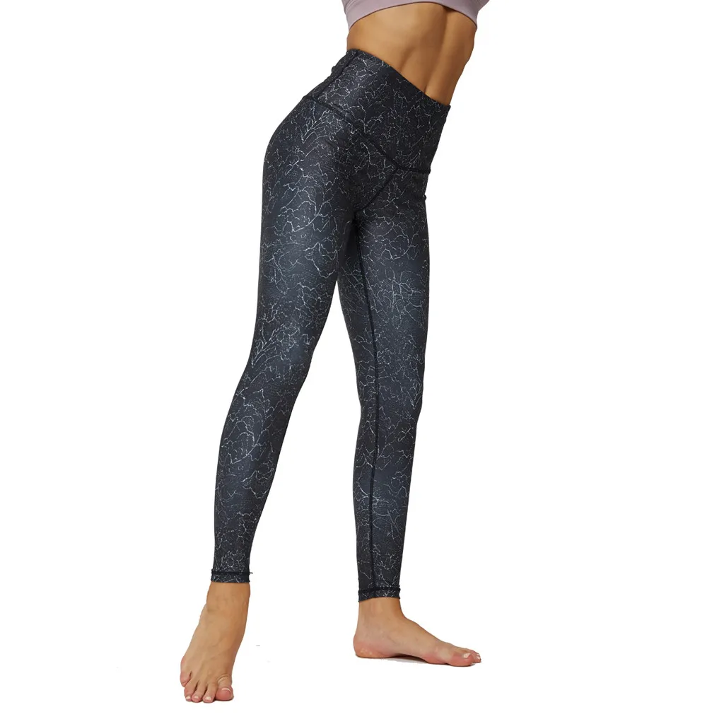 Супер эластичные колготки для спортзала штаны йоги с регулируемым животиком со