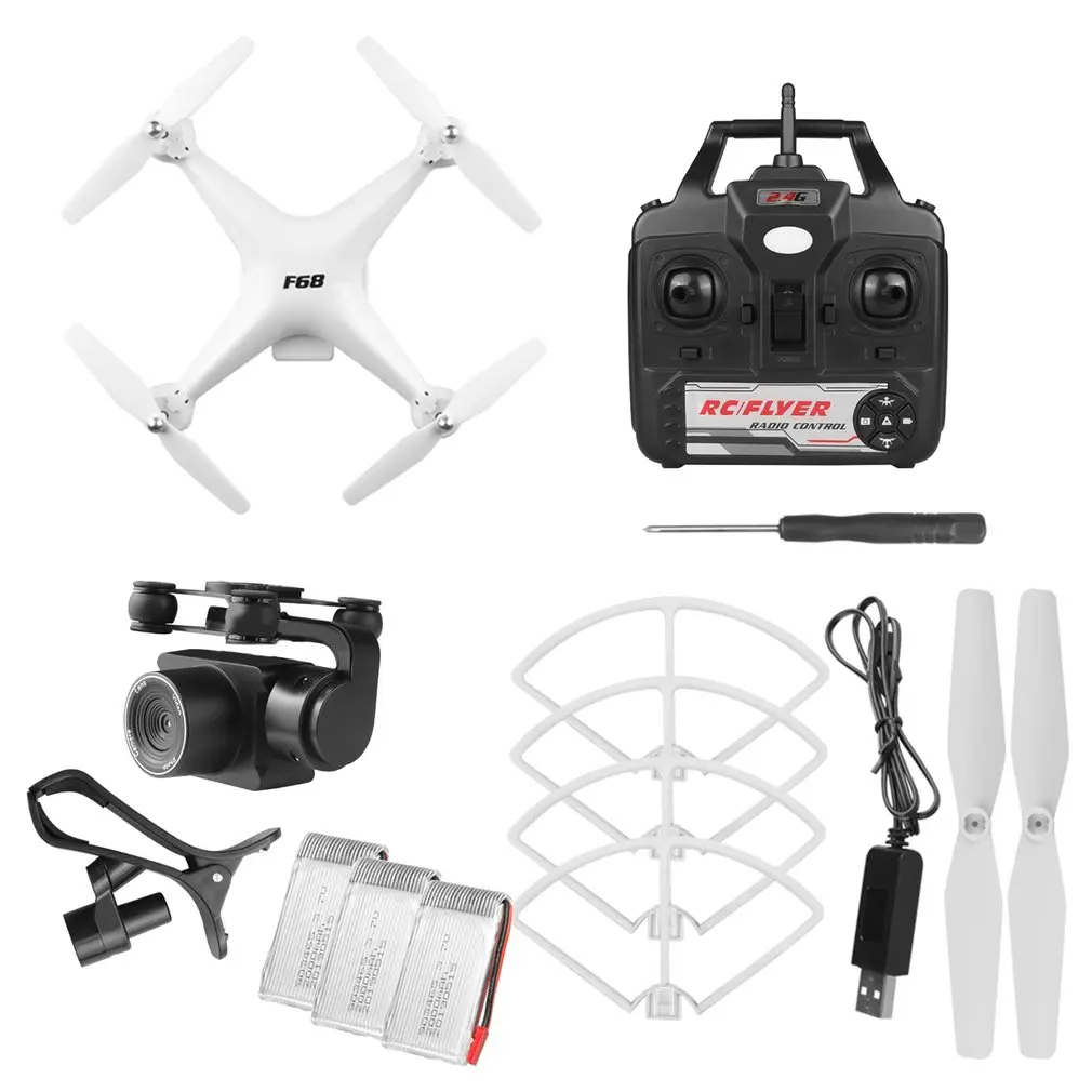 F68 дрона с дистанционным управлением 4k Квадрокоптер Дрон HD 1080P Wi Fi Камера Servo ESC